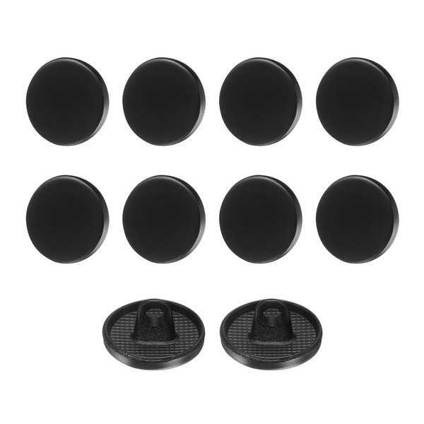 10 StüCk MetallknöPfe Zum NäHen,Rund,Flach,12Mm,Legierungsknopf,Mattschwarz-image