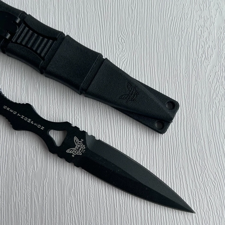 Benchmade SOCP Dagger 176BK Fixed Blade Knife, Coated Finish, Black Handle sheat - Image 4 of 4