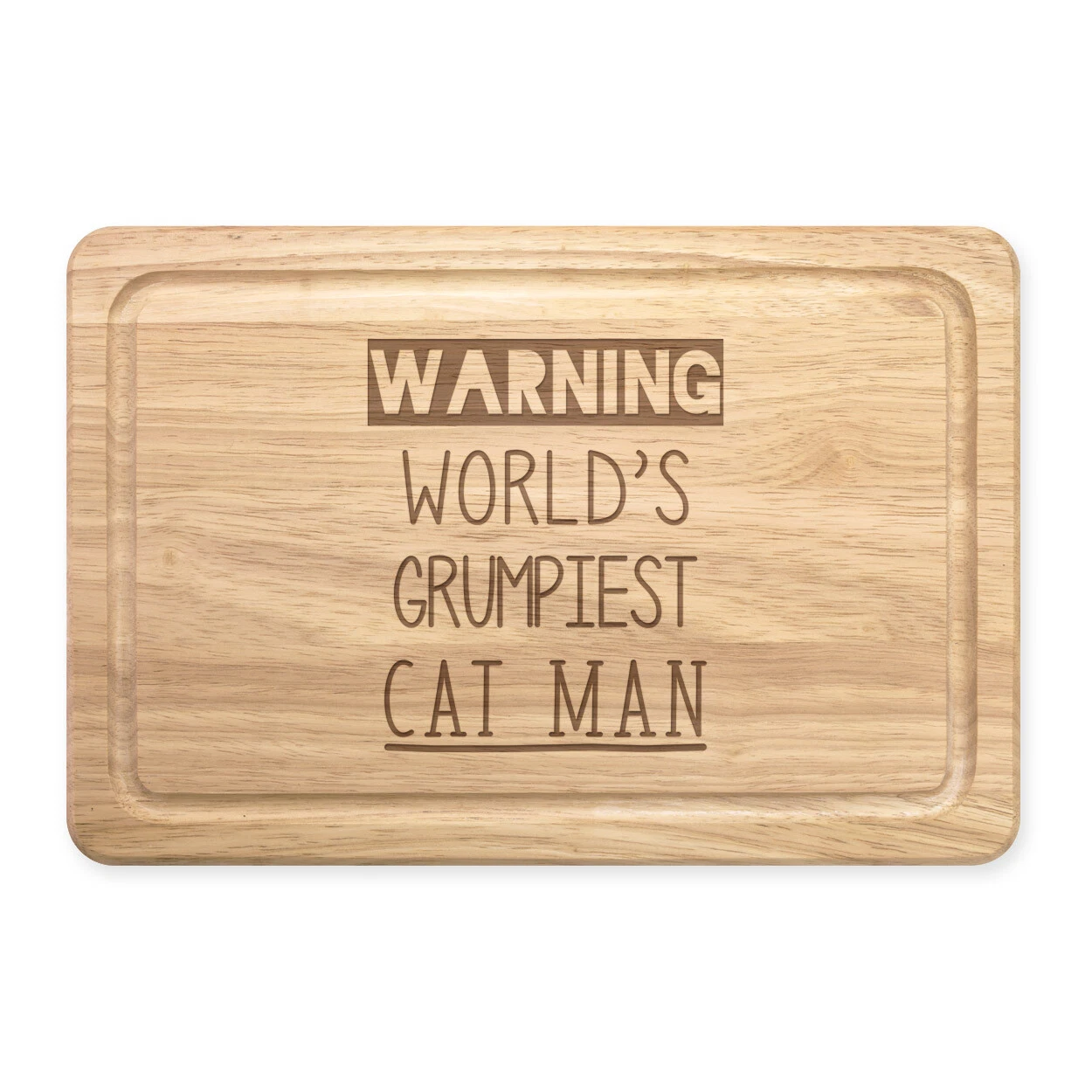 Warning World's Grumpiest Cat Man Rectangular Chopping Board Awesome Crazy