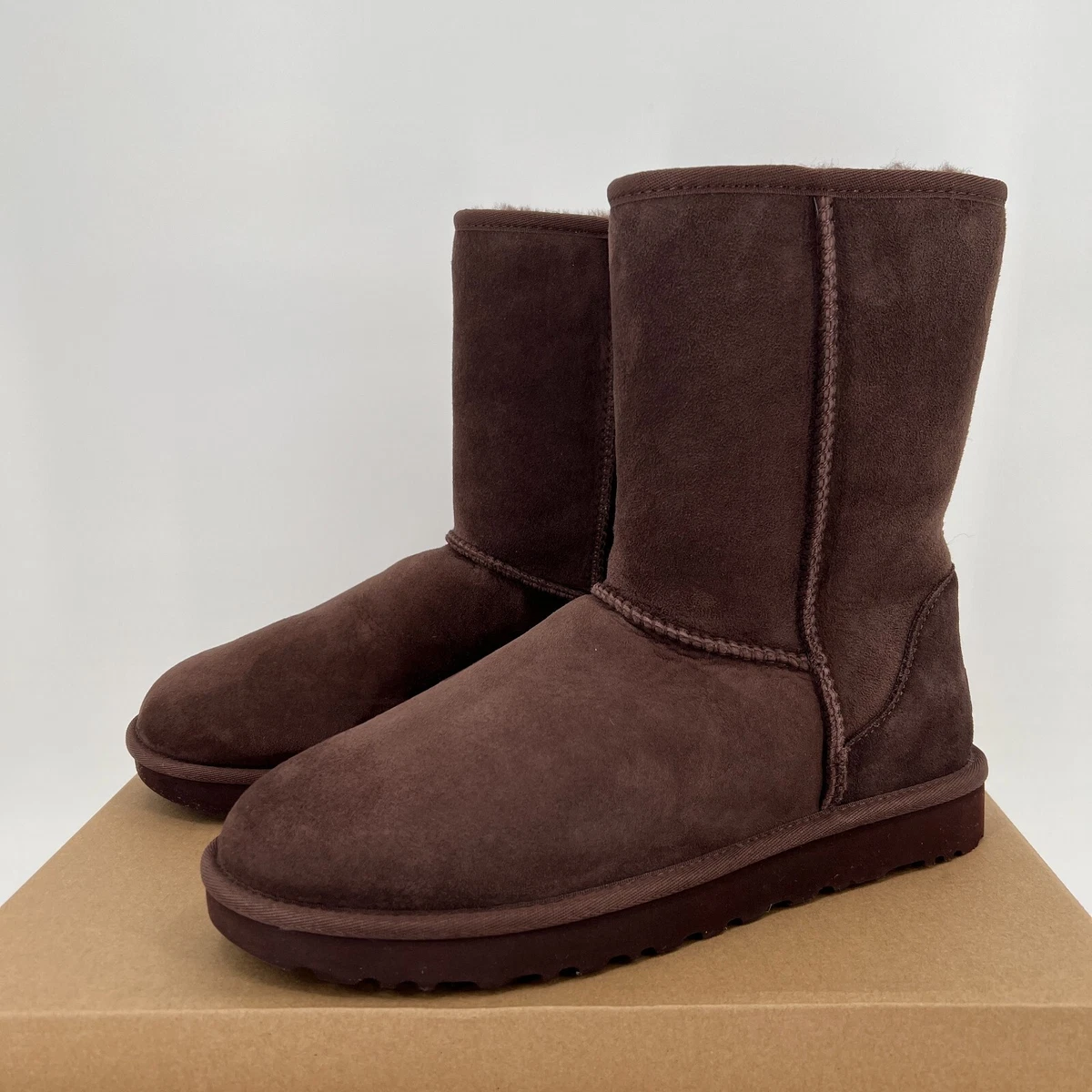 Brown top ugg booties