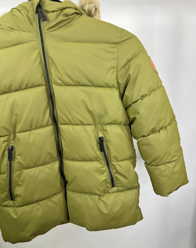 Zara Parka Jacket Green Girls Size 8 Hooded Long Sleeve Pockets Lined Full-Zip - Picture 3 of 10