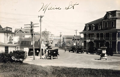 Main St. Block Island RI Rhode Island 1923 RPPC Photo Postcard COPY