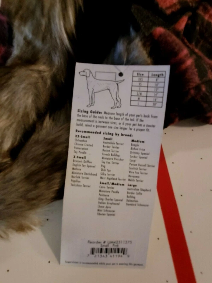 NUEVO CON ETIQUETAS ABRIGO DE INVIERNO DE FRANELA ROSA NEGRO ZACK & ZOEY RIBETE DE CAPUCHA DE PIEL + ACENTO DE PALANCA SM Foto 2 de 4