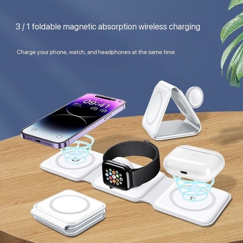 Foldable Magnetic Wireless Charging Base For Iphone, Apple Watch, Samsung, Sony - 第 8/32 張圖片