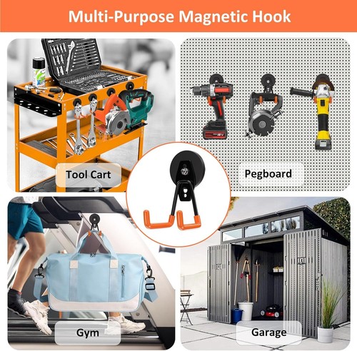 Strong Magnetic Hooks Heavy Duty 4 Pack Garage Rare Earth Magnets Utility - Picture 6 of 6