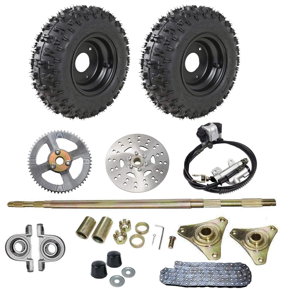Ruedas de eje trasero Go Kart completas freno de cadena de buje rueda de 6"" cuádruple ATV Foto 2 de 4
