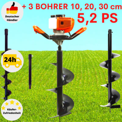 Benzin-Erdbohrer 52cc - Handheld Bodenbohrer Für Garten & Zaunbau