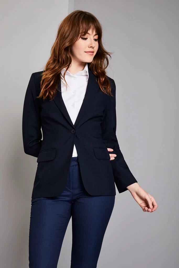 Essentials One Button Jacket - Size: 28 - Navy -