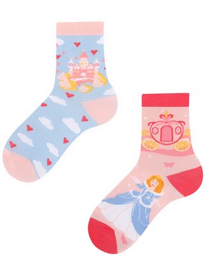 Lustige Socken in TODO Colours für kinder mit Prinzessin, Schloss, Wolken