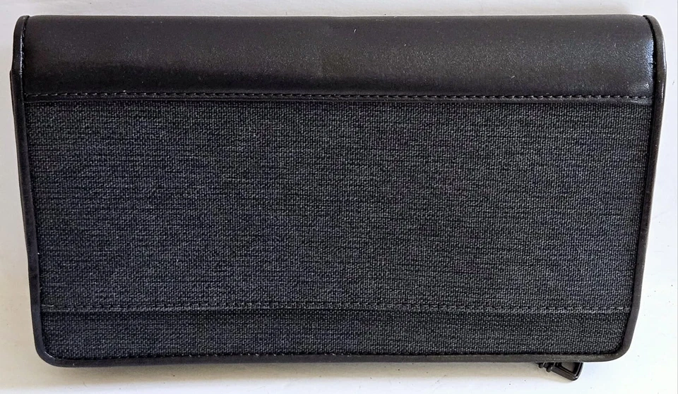 TUMI Zip Around Travel Wallet Anthracite and Dark Brown Leather - Image 3 of 4