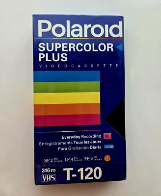 *SEALED* Polaroid Supercolor Plus VHS T-120 *NEW* Blank Video Cassette Tape 246m