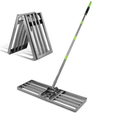 WORKPRO Heavy Duty Lawn Leveling Rake 30"x10" Ground Plate 6FT Adjustable Handle