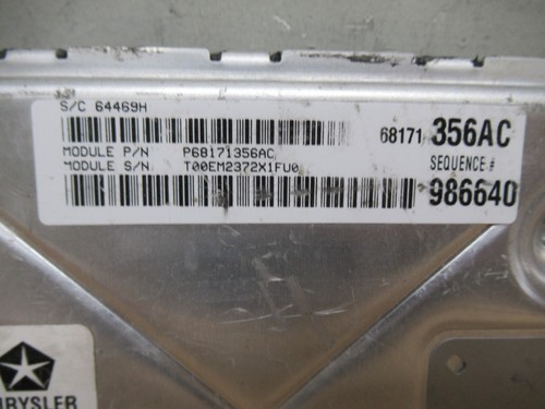 2013 Dodge Charger ECU ECM PCM Engine Computer Module # P68171356AC - Picture 3 of 7