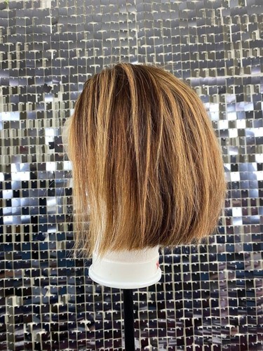 Human Hair 10 Inch Bob Highlighted Honey Blonde 13x6 Lace Front - Picture 5 of 10