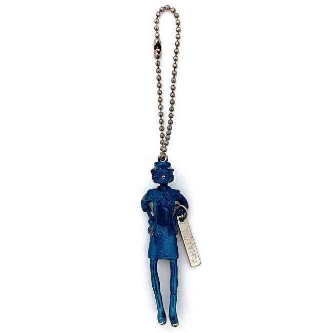 ○Chanel Mademoiselle Doll Long Necklace Blue 02 A Charm Pendant