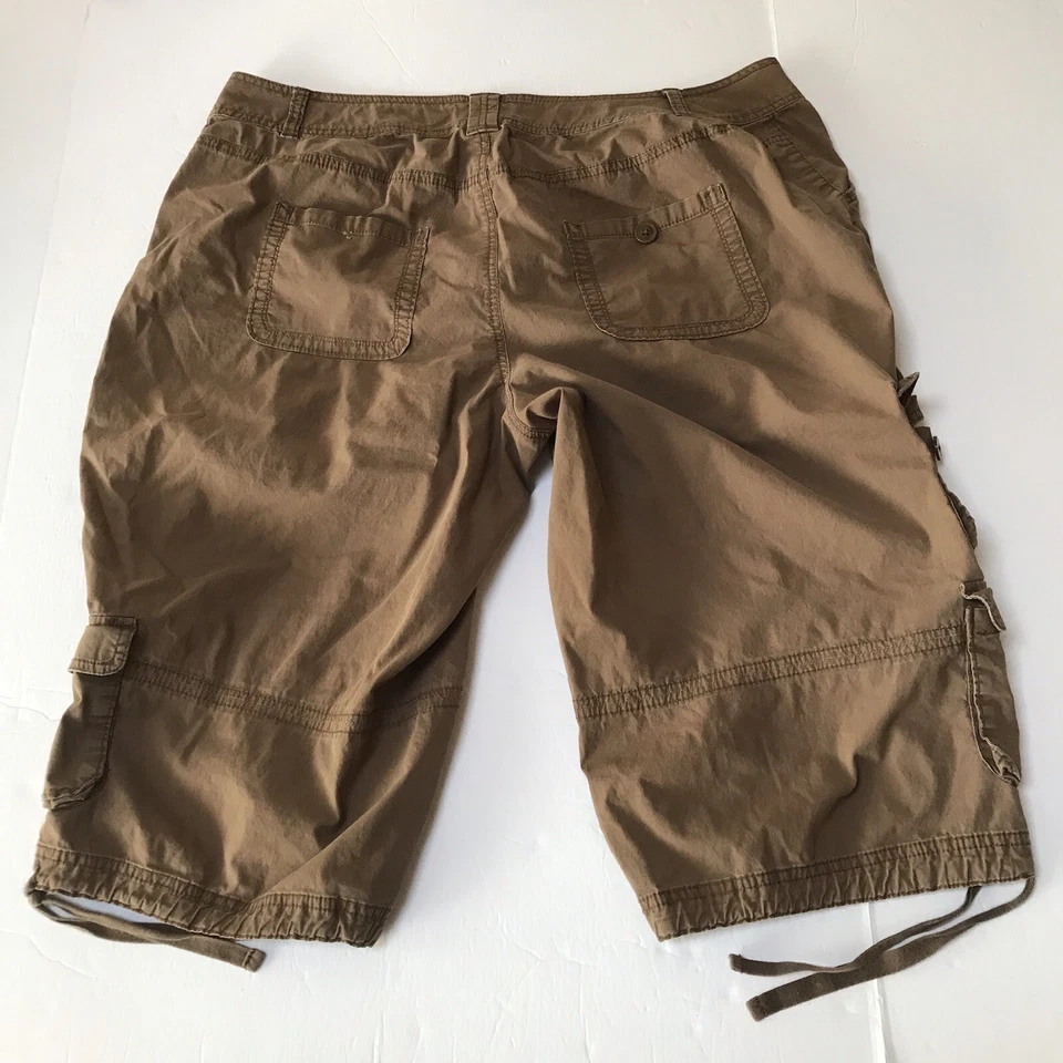 ana Cargo Capris Womens 18W Brown Crop Utility Hiking Gorp Rave Y2K - Image 3 of 4