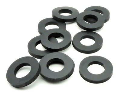 #ad 3 4quot; ID x 1 1 2quot; OD x 3 16quot; Black Rubber Flat Washers Various Package Sizes $17.75