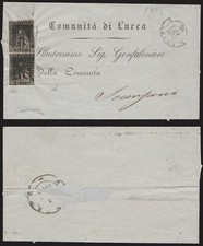 TUSCANY GOV. PROVISIONAL 1859 - 1 PAIR QUARTER (10) LUCCA X SCANSANO