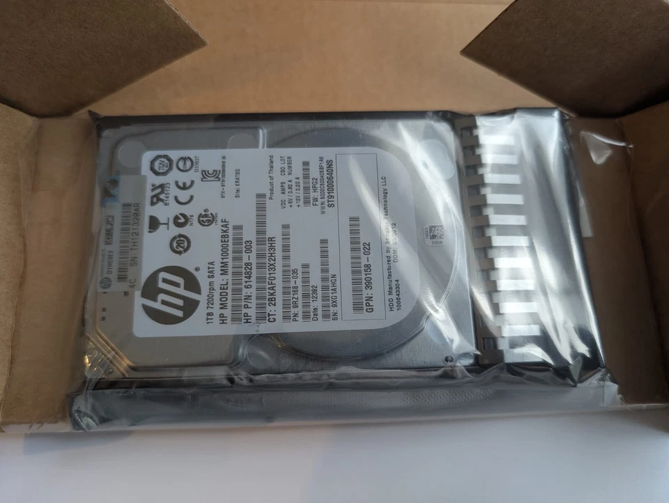 1 TB 2.5" SATA 7200rpm HDD - HP MM1000EBKAF  – mit Tray –NEU & OVP – Seagate OEM