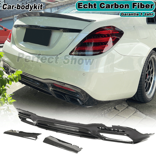 Difusor trasero carbono parachoques trasero difusor para Mercedes W222 S63 S65AMG 16-18 - Imagen 1 de 12