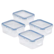 LocknLock Easy Essentials Food Storage Container Set, 4-Piece -Clear 