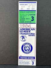 1984 BASEBALL ALCS CHAMPIONSHIP GAME 3 TICKET STUB KC ROYALS AT DETROIT TIGERS