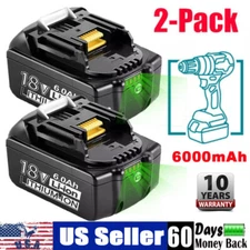 2 Pack FOR Makita 18 Volt Li-ION 6.0Ah LXT Battery BL1860B BL1830 BL1850 Battery