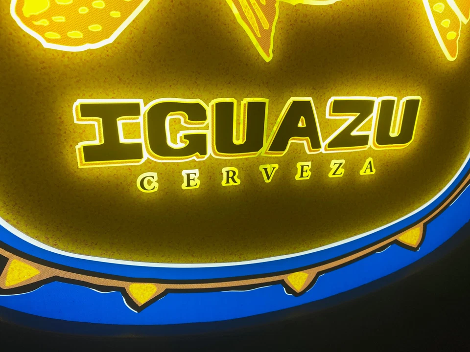 Iguazu Cerveza Bier Leuchtreklame Leuchte Hai Fisch 50 x 50 x 10 cm - NOS - Bild 3 von 4