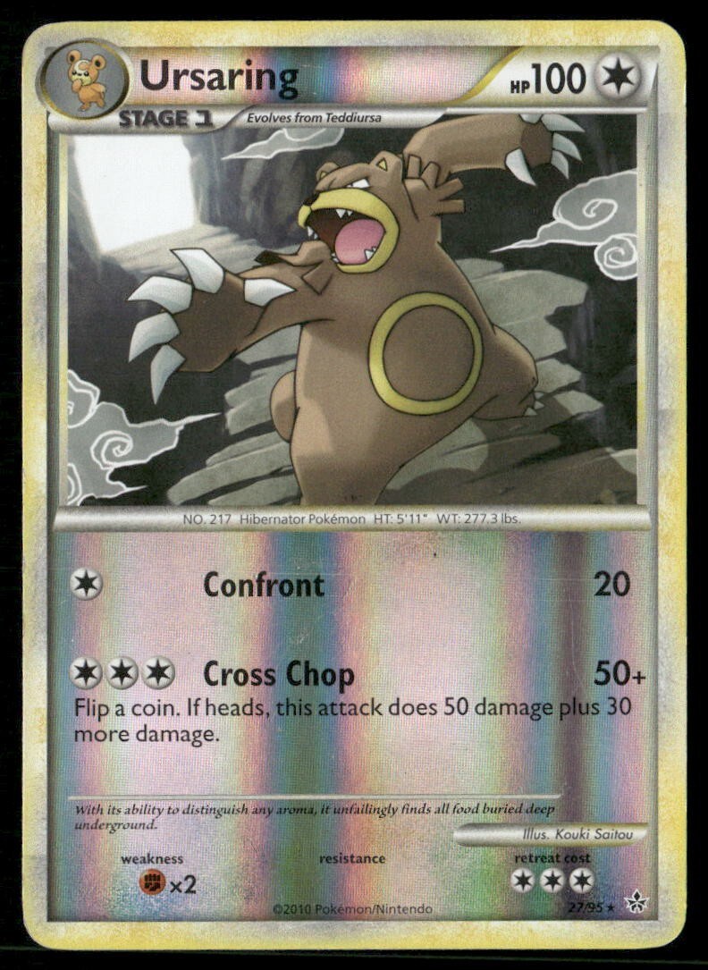 2010 HS Unleashed Set Pokemon Card 27  Ursaring Reverse Foil HP