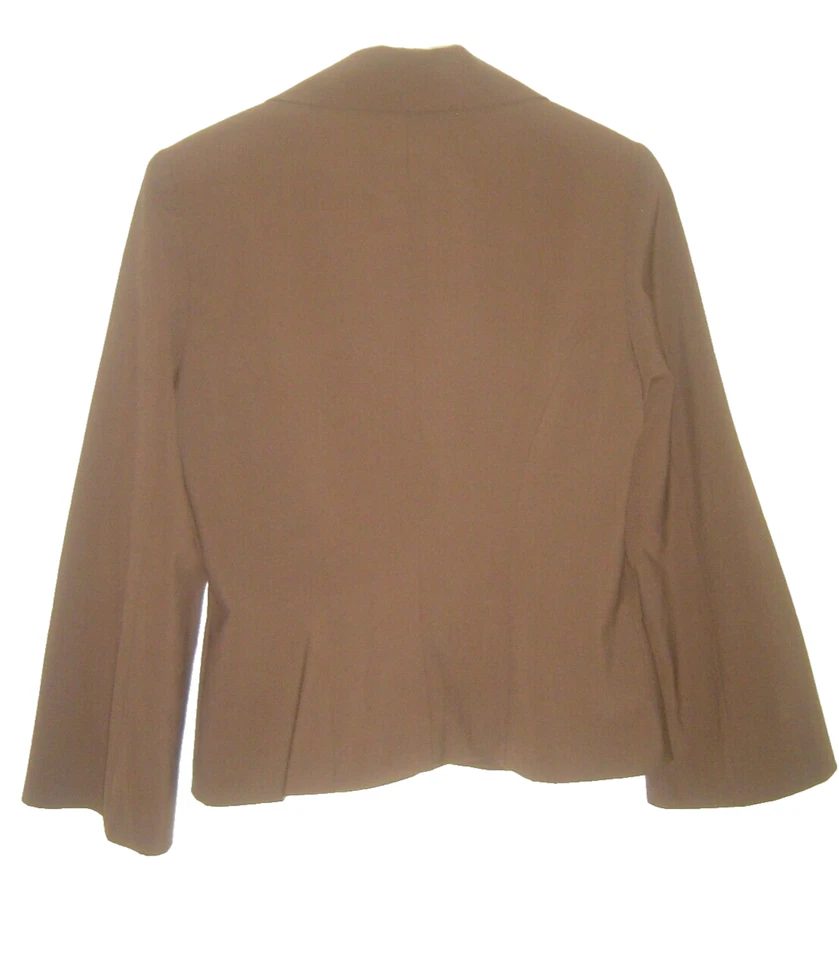 Blazer Trina Turk Marrón Oscuro Un Botón Delantero Manga Larga Campana Chaqueta Talla 6 Foto 4 de 4