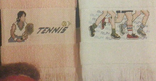 Leisure Arts cross stitch pattern called ' Towels For Good Sports - Picture 3 of 12