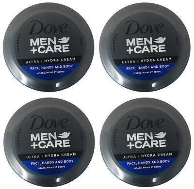 Dove Men+Care Ultra-Hydra Cream with 24 Hour Moisturization, 2.53 FL OZ-4 Pack