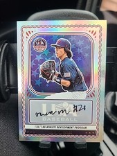 2024 Panini Stars & Stripes #NTS-OM Owen Mescall Silver Holo Auto - 13U/14U 