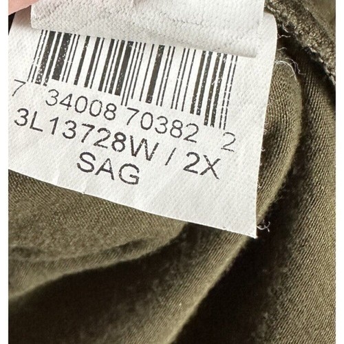 Cárdigan abierto Karen Kane para mujer talla 2X verde oliva imitación cuero rayón spandex - Imagen 10 de 10