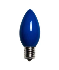 25 C9 Blue Ceramic Incandescent Christmas Light Bulbs 7 Watt E17 Base