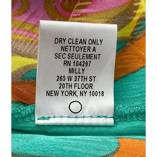 Milly Of New York Vintage Colorful Abstract Print Dress Spaghetti Straps Size 2 - Picture 9 of 10