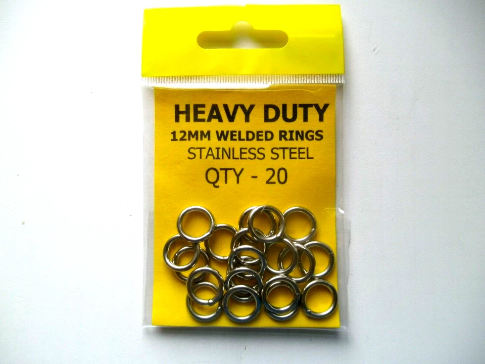 CJT SEEANGELN DONGLE RINGE 12 mm EDELSTAHL - Packung mit x 20