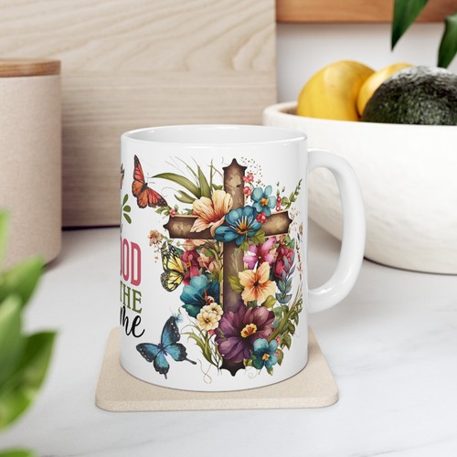 Taza de café cristiana espiritual Dios es bueno regalo religioso para amigos y familiares - Imagen 9 de 13
