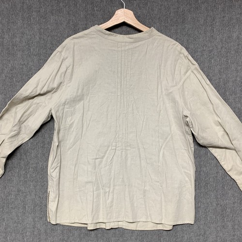 White Stag Shirt Womens 16W Beige Linen Blouse Top V Neck Button Plus - Picture 6 of 12
