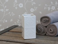 Chic Antique Zahnputzbecher Zahnbecher Weiß Porzellan Becher Shabby 62087-01