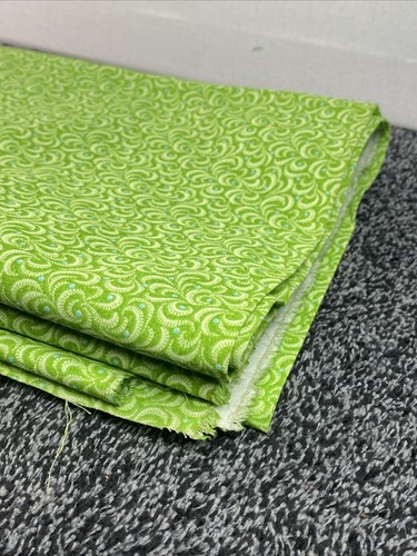 Tessuto Girelle Verde Senza Marca - 100% Cotone - Cucito Trapuntino Luminoso Neon Lime - Foto 8 di 8