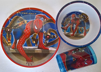 ~ Spiderman 2 - DINNER LUNCH MARVEL BOYS KIDS FEEDING SET MEALS Bowl ...