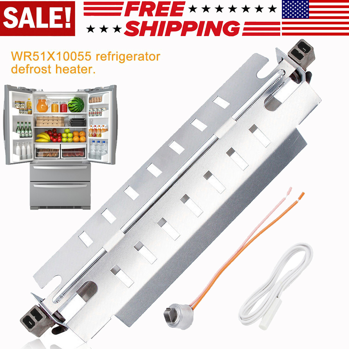 WR51X10055 Refrigerator Defrost Heater u0026amp; Thermostat Kit WR50X10068 for  GE | eBay