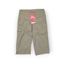 New The North Face UPF 30 Horizon Utility Hiking Trail Capris Beige Womens 6