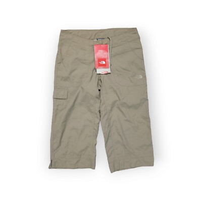 New The North Face UPF 30 Horizon Utility Hiking Trail Capris Beige Womens 6