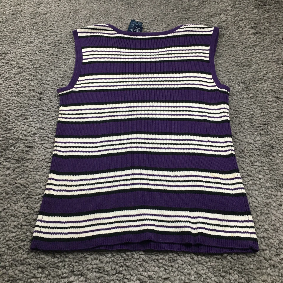 Lote de 2 Prendas para el torso Venezia Jeans Mujer Sin Mangas Tejido Talla 14/16 Rayas Acanaladas Nuevas con Etiquetas Foto 4 de 4