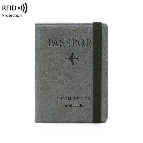 Portafoglio uomo donna passaporto pelle porta carte vaccino biglietto RFID viaggio - Foto 19 di 31