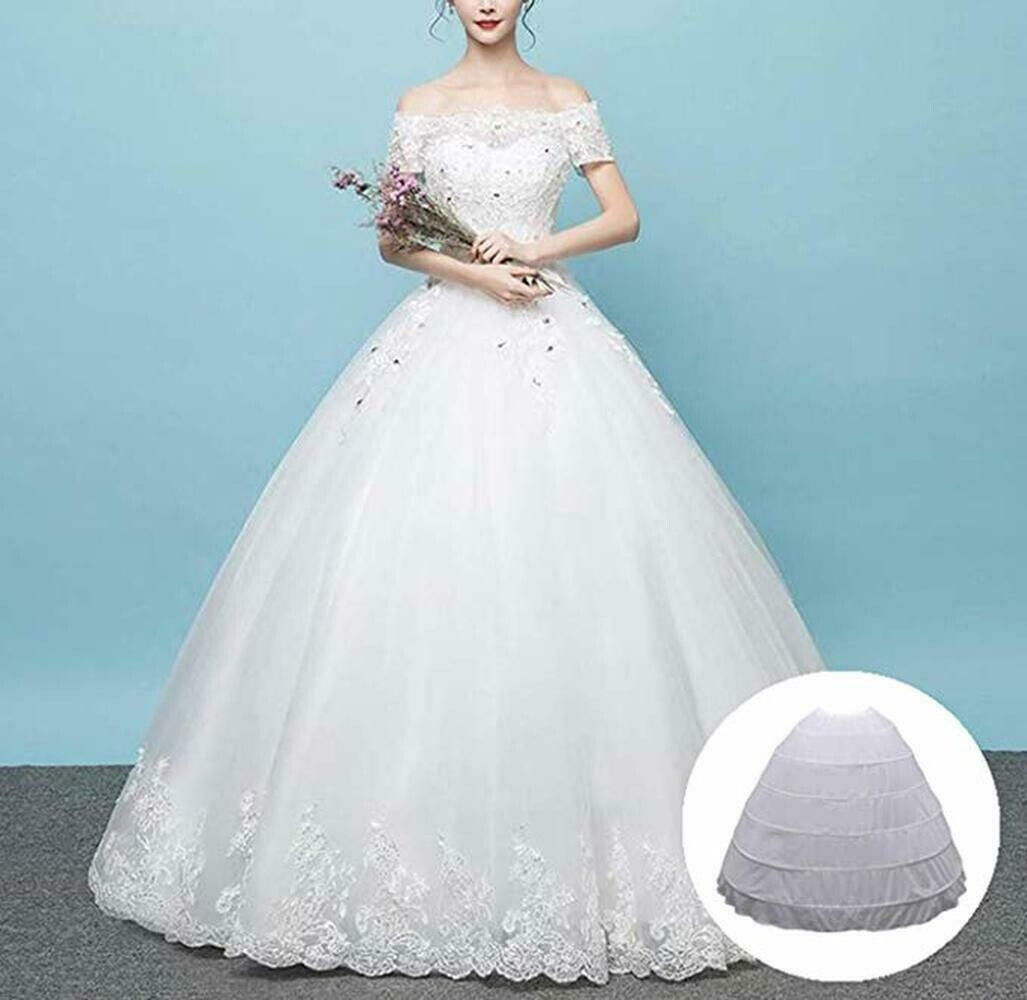 Women White 2 Layer Hoopskirt Cancan Underskirt Petticoat for Ball Gown and  Bridal Lehenga