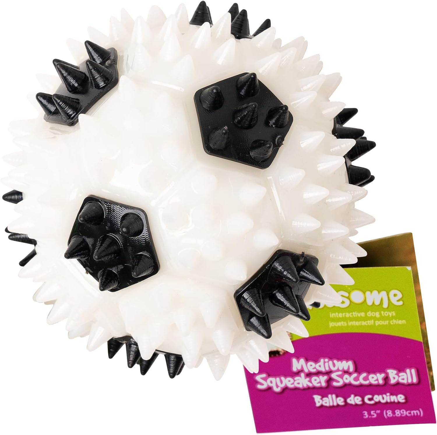 3.5” Squeaker Soccer Ball Dog Toy - Medium, Promotes Dental and Gum Health For