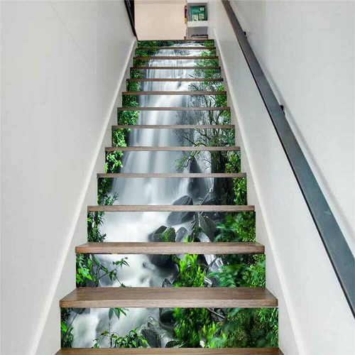 13pcs 3D Stair Riser Staircase Sticker Vinyl Photo Mural Decal Scenery Wallpaper - Picture 24 of 58
